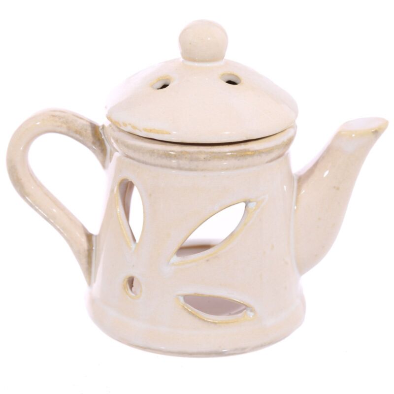 Brûleur blanc Théière Avec Couvercle