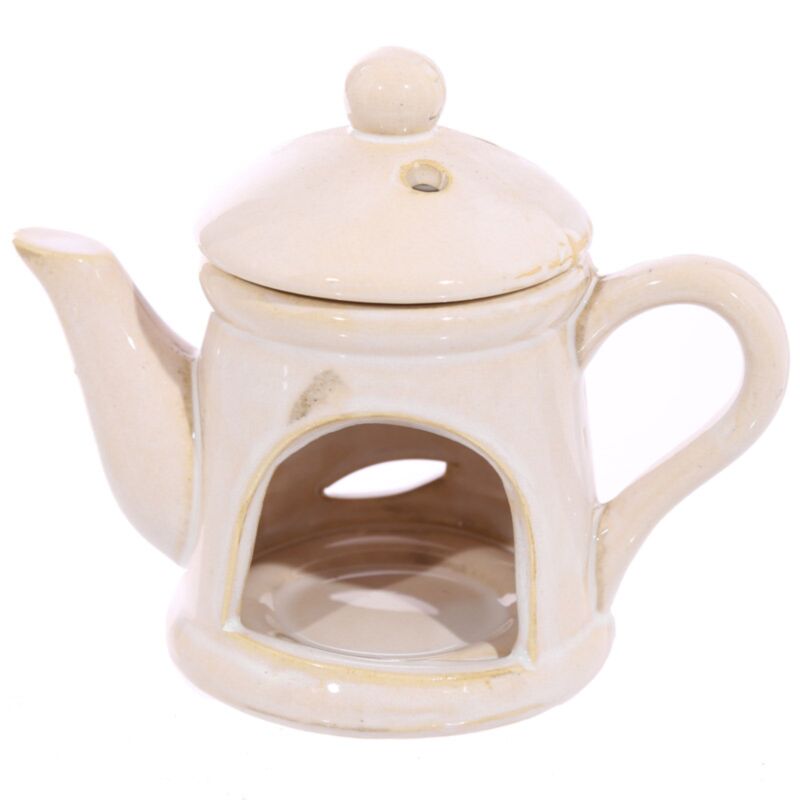 Brûleur blanc Théière Avec Couvercle