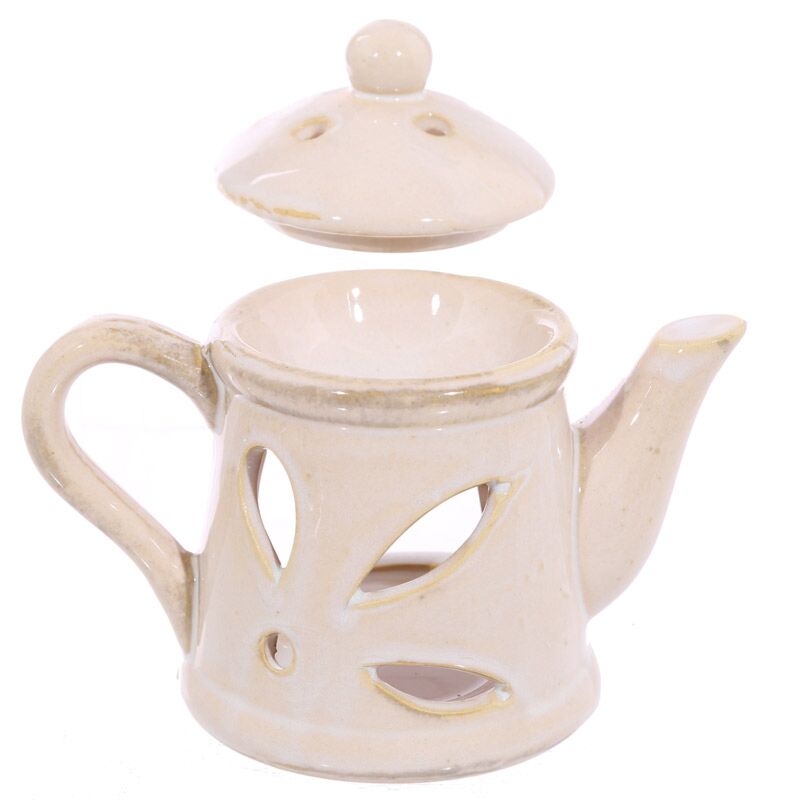 Brûleur blanc Théière Avec Couvercle