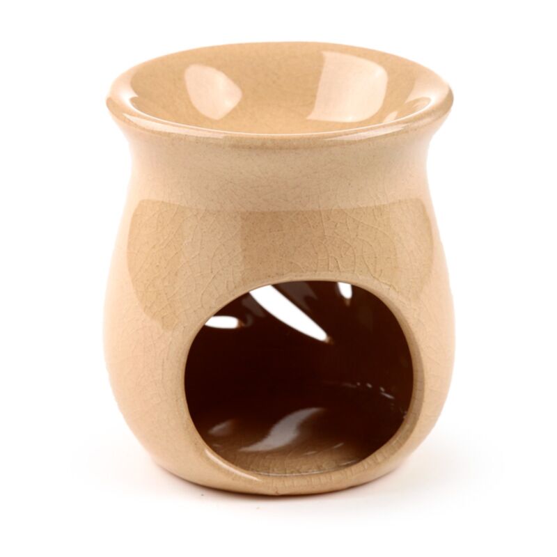 Brûleur beige en céramique - Feuilles