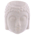 Brûleur blanc en céramique - Petite tête de Bouddha