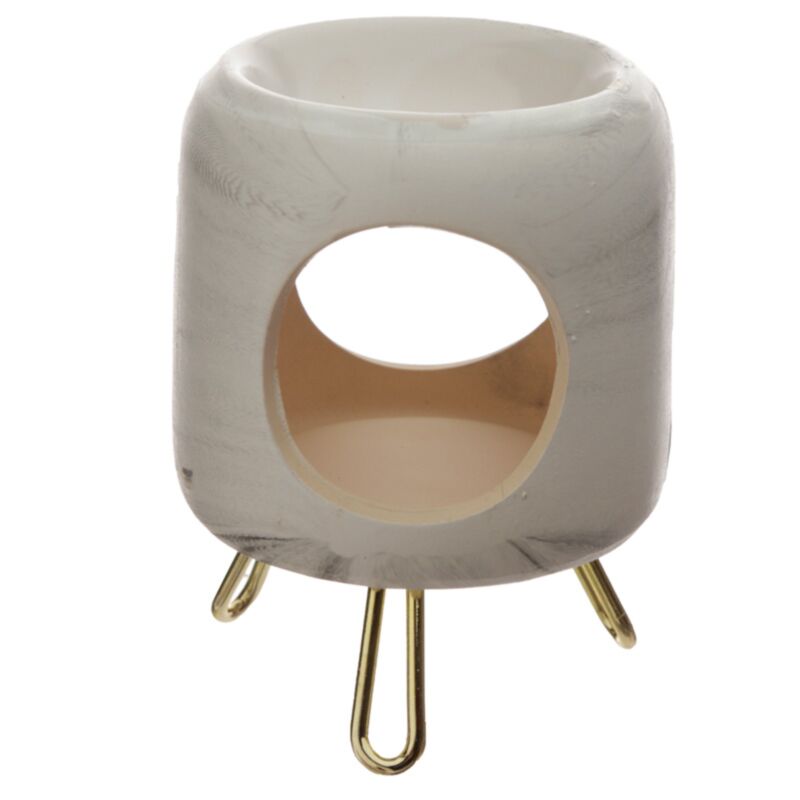 Bruleur marbré Rond aux Pieds Dorés