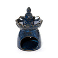 Brûleur Bleu A Huile Boudha sur Fleur de Lotus